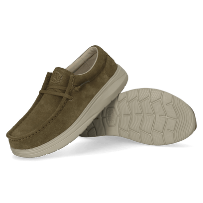 Wally Comf Suede Heren Instappers Dark Olive/Stone Grey