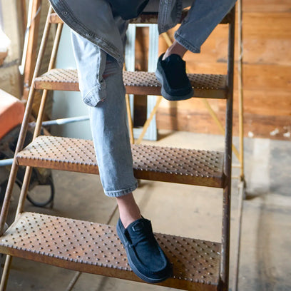 Wendy Comf Suede Dames Instappers Black