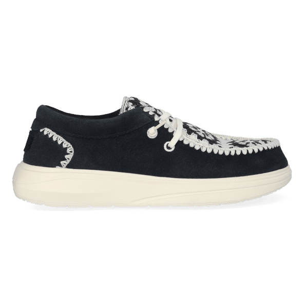 Wendy Comf Suede Crochet Dames Instappers Black/Multi Wendy Comf Suede Crochet Dames Instappers Black/Multi