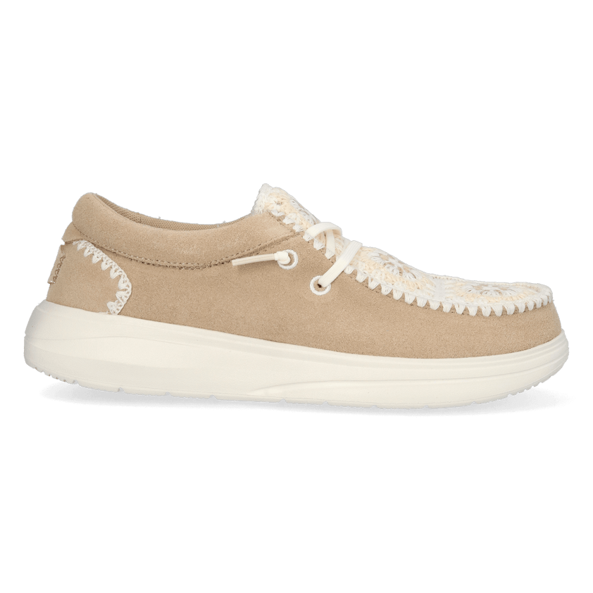 Wendy Comf Suede Crochet Dames Instappers Irish Cream/Multi