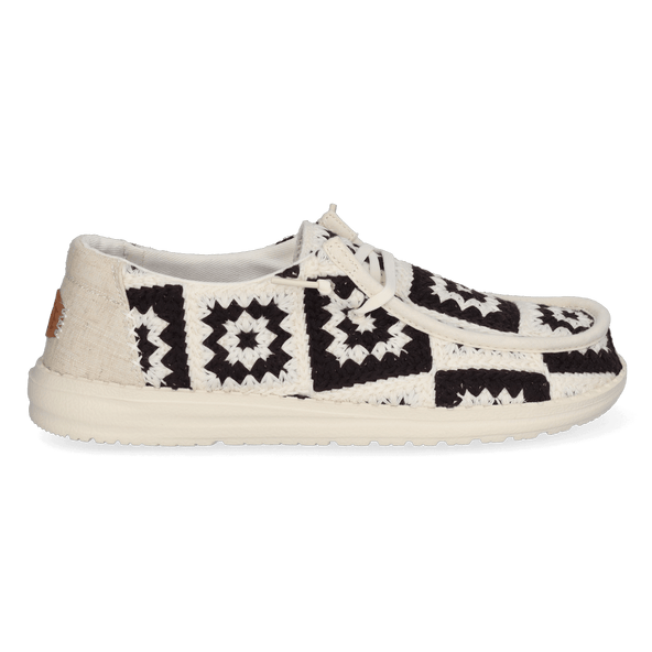 Wendy Cottage Crochet Dames Instappers Black/Multi Wendy Cottage Crochet Dames Instappers Black/Multi