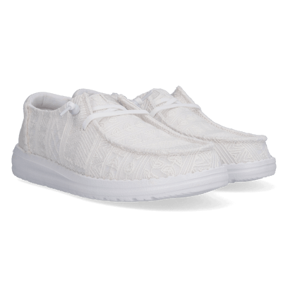 Wendy Crochet Lace Dames Instappers White