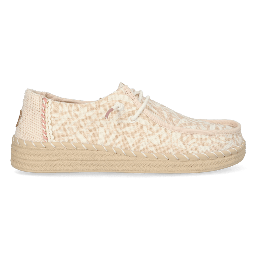 Wendy Espadrille Retro Palm Dames Instappers Pale Pink/White