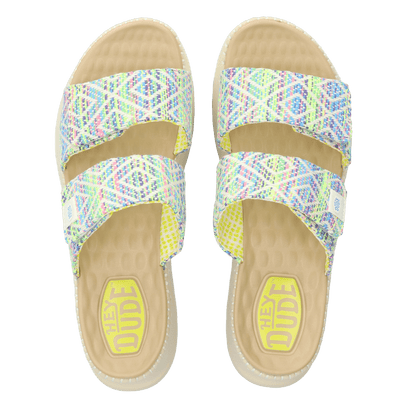 Delray Slide Surf Baja Dames Slippers Blue Multi