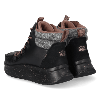 Wendy Peak Apres Coated Canvas Dames Boots Black/Black