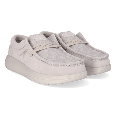 Wendy Comf Suede Lace Print Dames Instappers Lilac