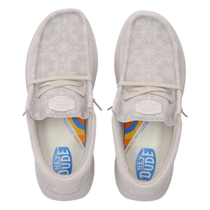 Wendy Comf Suede Lace Print Dames Instappers Lilac