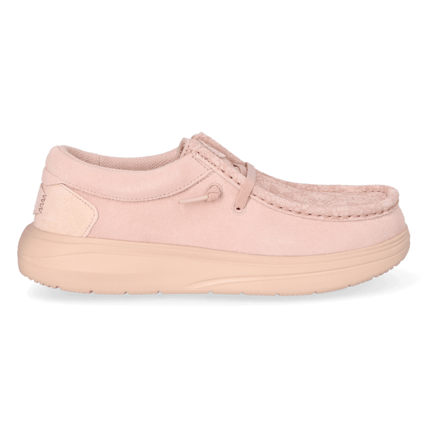 Wendy Comf Suede Lace Print Dames Instappers Rose Dust