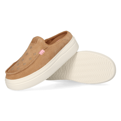 Austin Lift Suede Stud Dames Instappers Cognac