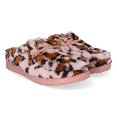 Wendy Slipper Leo Fur Dames Pantoffels Pink/Multi