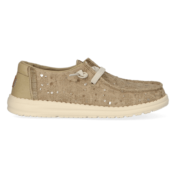 Wendy Sequin Lace Dames Instappers Olive Grey Wendy Sequin Lace Dames Instappers Olive Grey