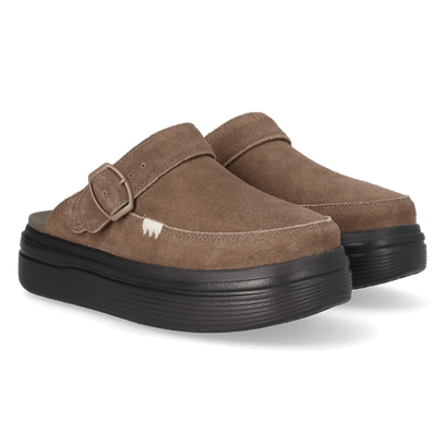 Austin Lift Dames Clogs Suede Chocolate Chip/Multi