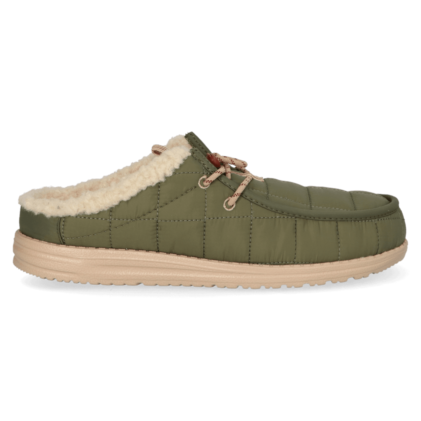 Wally Slip Camp Nylon Heren Instappers Burnt Olive/Sesame