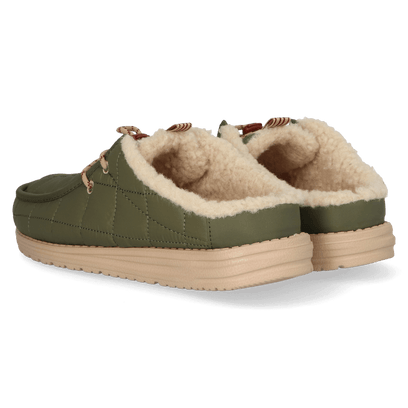 Wally Slip Camp Nylon Heren Instappers Burnt Olive/Sesame