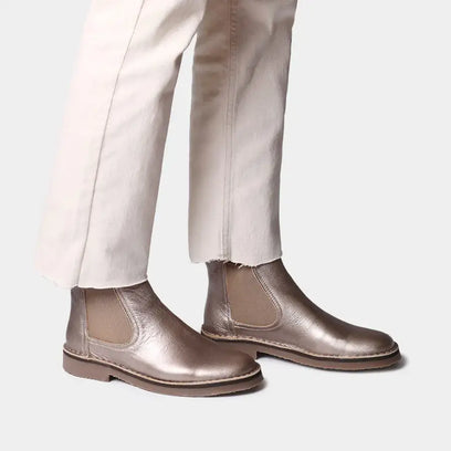 Isa-AT Dames Chelsea Boots Leer Plati