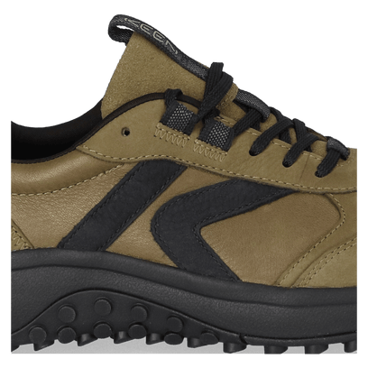 KS86 Leren Heren Sneakers Dark Olive/Black