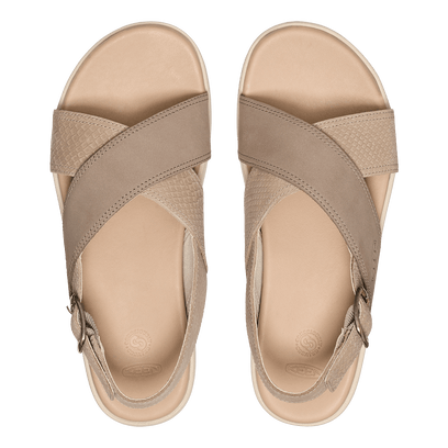 Elle Luxe Cross Strap Dames Sandalen Plaza Taupe/Brindle