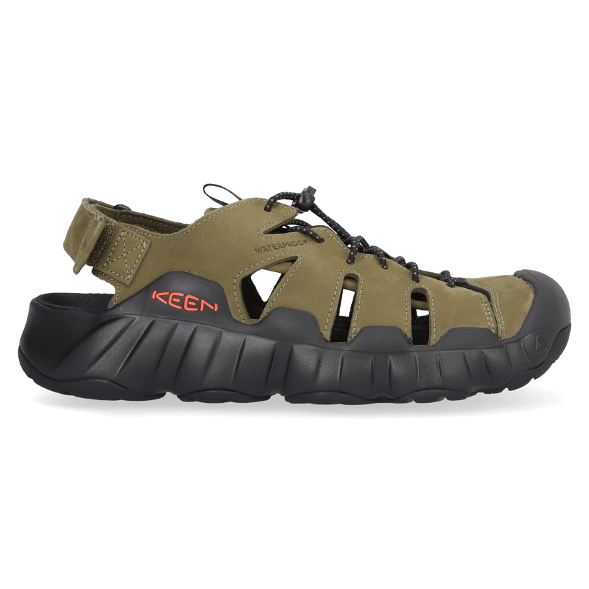 Hyperport Fisherman Heren Sandalen Leer Dark Olive/Black