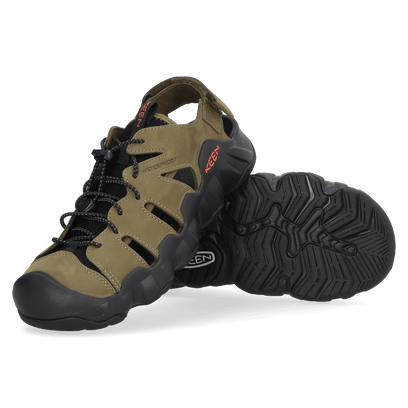 Hyperport Fisherman Heren Sandalen Leer Dark Olive/Black