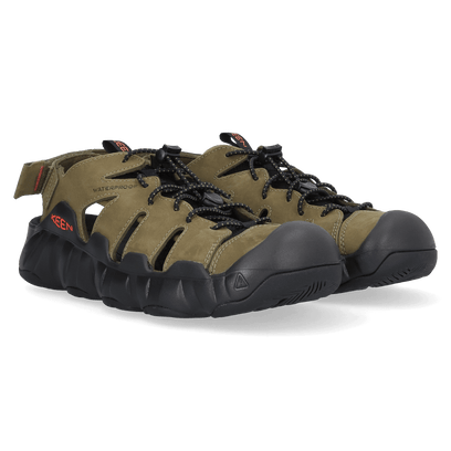 Hyperport Fisherman Heren Sandalen Leer Dark Olive/Black