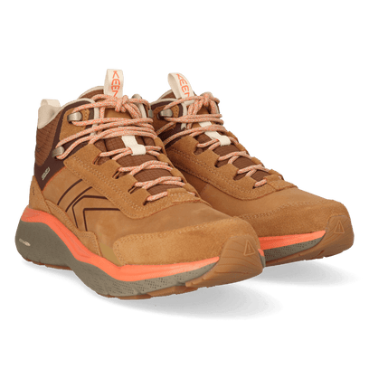 Leiki Mid Leather Dames Wandelschoenen Chipmunk/Bison