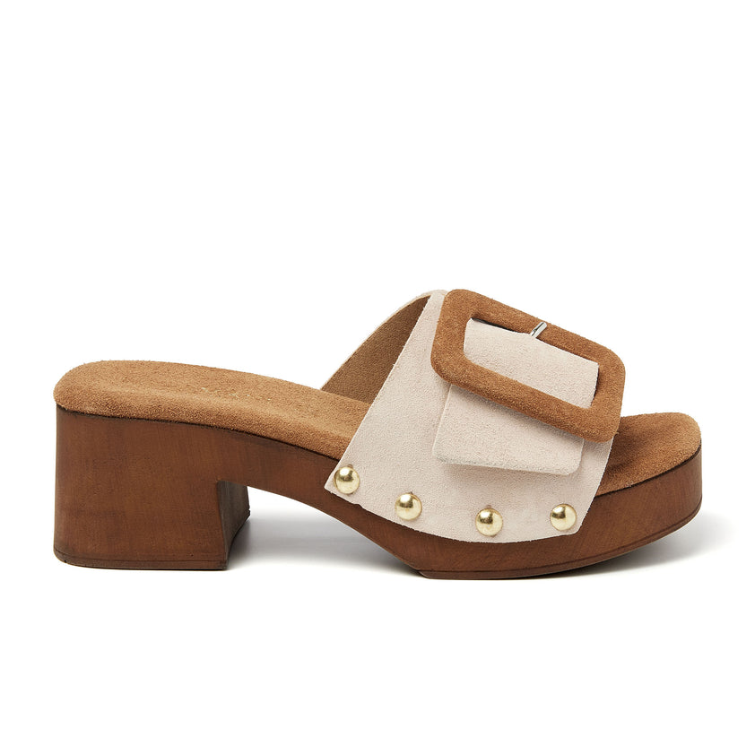 Dames Clogs Suède 31.228 Nude