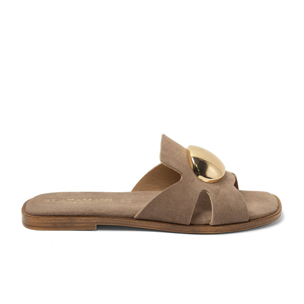 Zola Dames Slippers Suede Taupe Zola Dames Slippers Suede Taupe