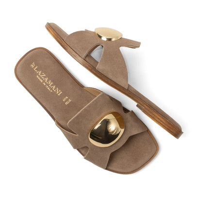 Zola Dames Slippers Suede Taupe