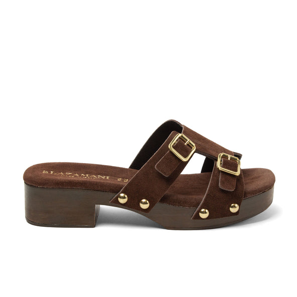 Aria Dames Clogs Suede Brown Aria Dames Clogs Suede Brown