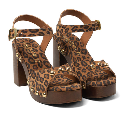 Luisa Dames Clogs Suede Leopard