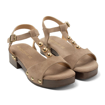 Ola Dames Clogs Suede Taupe