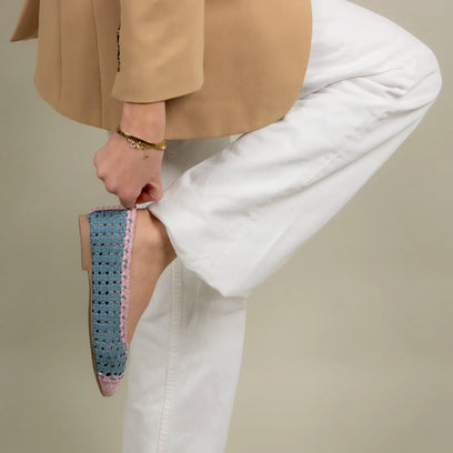 Brisa Dames Ballerina’s Leer Aqua