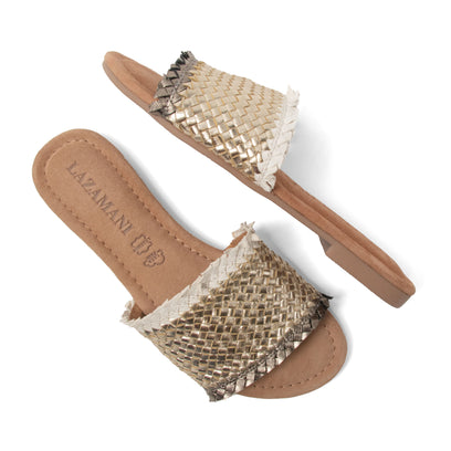 Candie Dames Slippers Leer Platino