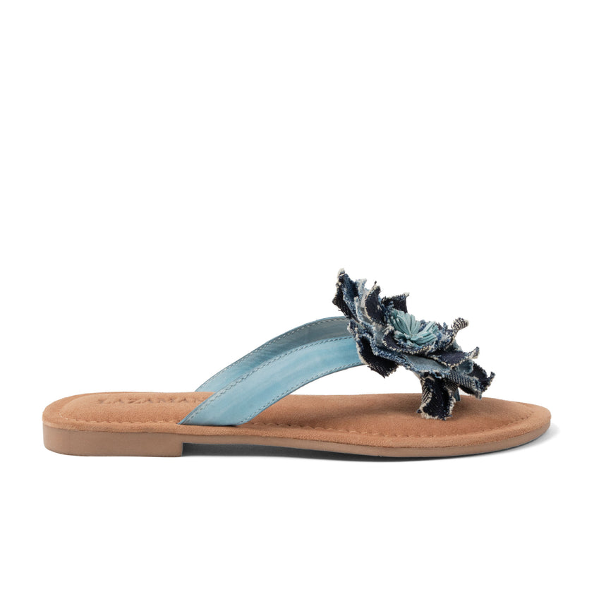 Peony Dames Slippers Leer Denim