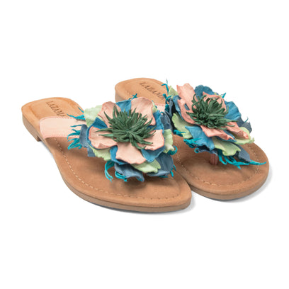 Peony Dames Slippers Leer Rose