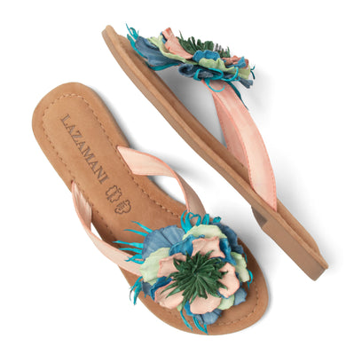 Peony Dames Slippers Leer Rose