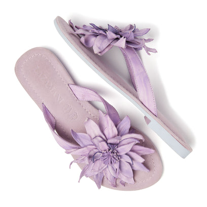 Daisy Leren Dames Slippers Lilac