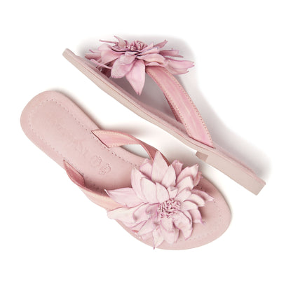 Daisy Leren Dames Slippers Pink