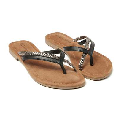 Bibi Leren Dames Slippers Black