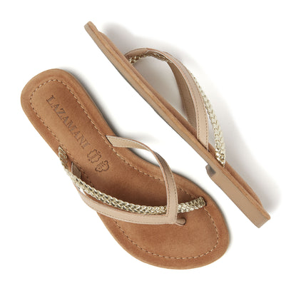 Bibi Leren Dames Slippers Nude