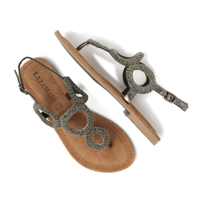 Gita Leren Dames Sandalen Pewter