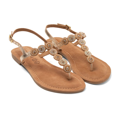 Luz Dames Sandalen Leer Gold