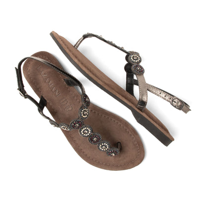 Luz Dames Sandalen Leer Pewter