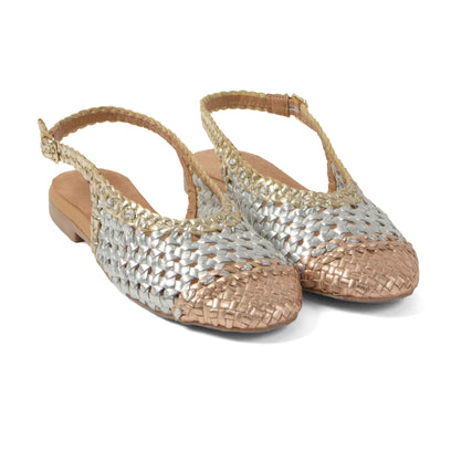 Novia Dames Ballerina’s Leer Silver