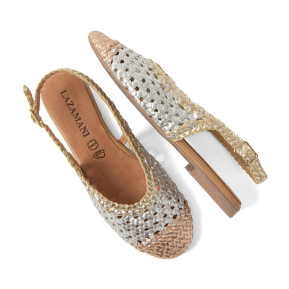 Novia Dames Ballerina’s Leer Silver