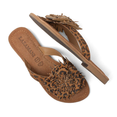 Nomi Dames Teenslippers Suede Leopard