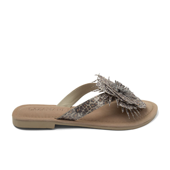 Nomi Dames Teenslippers Suede Silver Leopard Nomi Dames Teenslippers Suede Silver Leopard