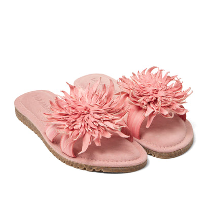 Moa Dames Slippers Leer Rose