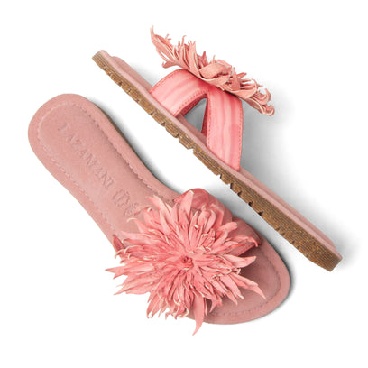 Moa Dames Slippers Leer Rose