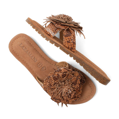 Moa Dames Slippers Suede Tan